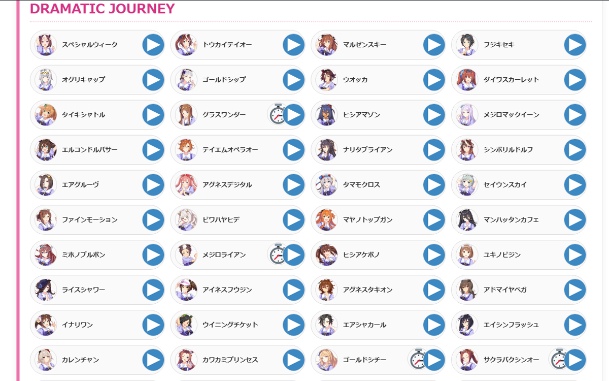 ウマ娘ライブシアターDBのリンクアイコン画面